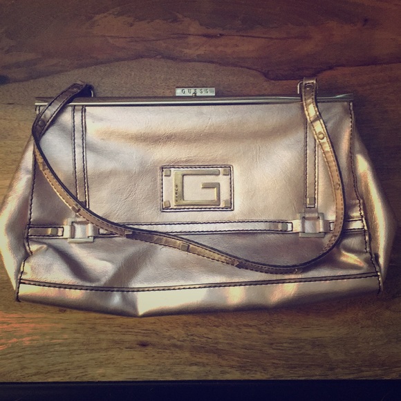 Guess Metallic Bronze Clutch purse - Picture 1 of 8